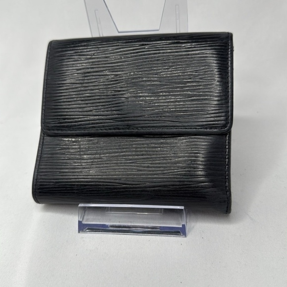 Louis Vuitton Black Epi Leather Elise Compact Tri-Fold Wallet | Unisex | Used |